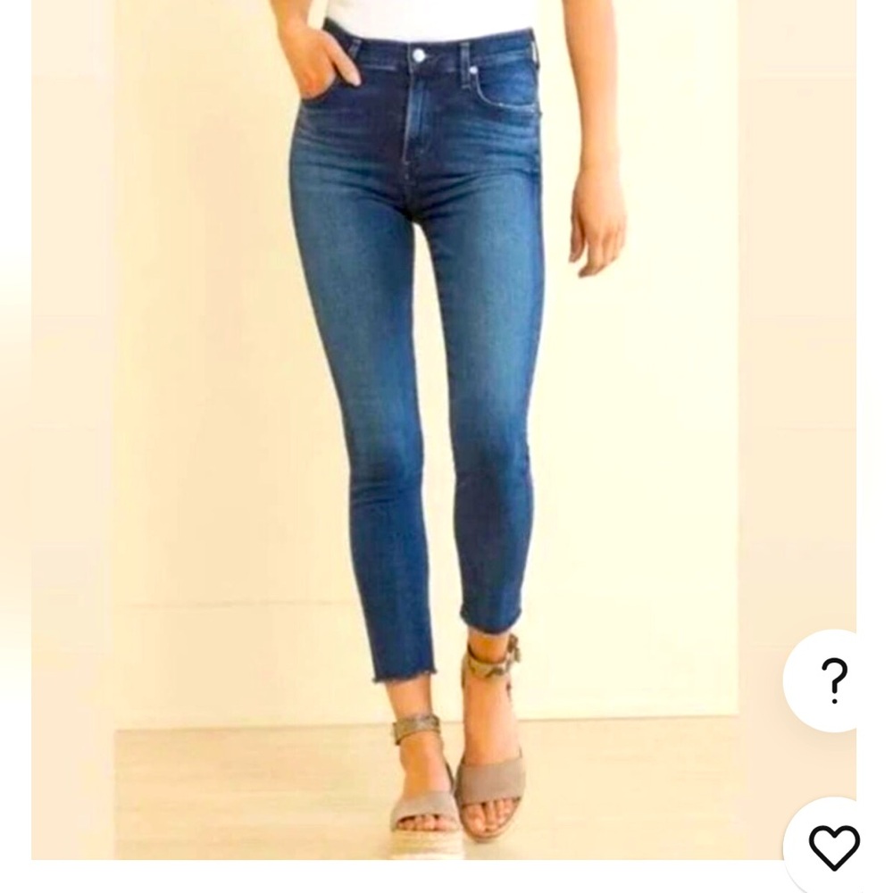 Agolde Sophie mid rise cropped skinny jeans with ankle fray size 26